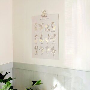 Wildflower Foil Print, Gold Foil Flower Art, Real Foil Floral Decor, Daisy, Popp